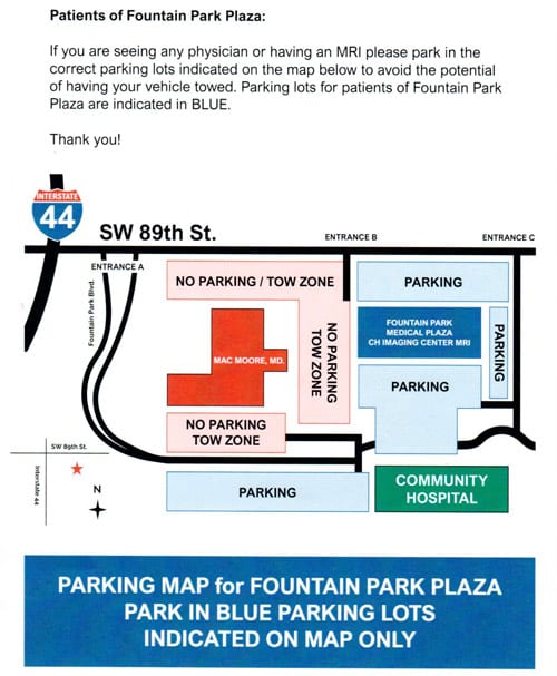 OCO Sports Parking Map